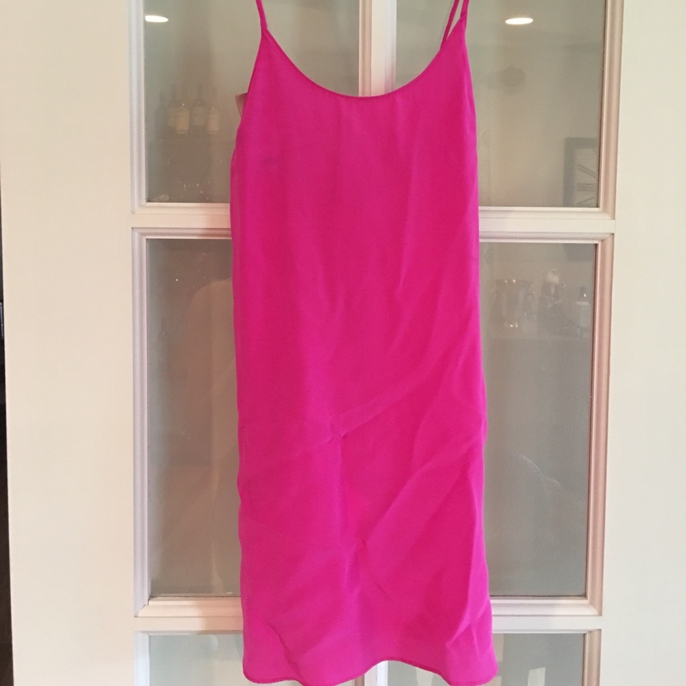 Hot pink silk top